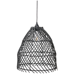 ValueLights Black Rattan Battery Operated Outdoor Hanging Pendant Light - Size: 89 x 30 x 30cm - Wilko - thumbnail 1