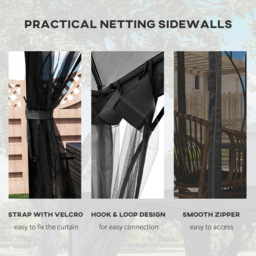Outsunny 3 x 3m Party Tent Canopy Sun Shade Gazebo - Grey - Wilko - thumbnail 7