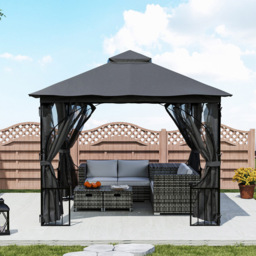 Outsunny 3 x 3m Party Tent Canopy Sun Shade Gazebo - Grey - Wilko - thumbnail 4