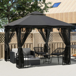 Outsunny 3 x 3m Party Tent Canopy Sun Shade Gazebo - Grey - Wilko