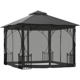 Outsunny 3 x 3m Party Tent Canopy Sun Shade Gazebo - Grey - Wilko - thumbnail 3