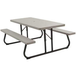 Lifetime Products 8 Seater Foldable Picnic Table Putty - Size: 73.7 x 76.2 x 182.9cm - Cream - Wilko - thumbnail 3