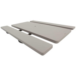 Lifetime Products 8 Seater Foldable Picnic Table Putty - Size: 73.7 x 76.2 x 182.9cm - Cream - Wilko - thumbnail 4
