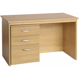 R White Cabinets 3 Drawer Home Office Desk with Hutch Brown - Size: 72.8 x 120 x 70cm - Wilko - thumbnail 3