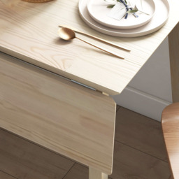 HOMCOM 4 Seater Natural Folding Drop Leaf Dining Table - Yellow - Wilko - thumbnail 4
