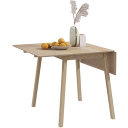HOMCOM 4 Seater Natural Folding Drop Leaf Dining Table - Yellow - Wilko - thumbnail 3