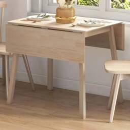 HOMCOM 4 Seater Natural Folding Drop Leaf Dining Table - Yellow - Wilko - thumbnail 1
