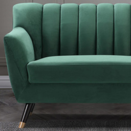 Morgan 2 Seater Green Plush Velvet Sofa - Artemis Home - Wilko - thumbnail 3