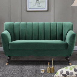 Morgan 2 Seater Green Plush Velvet Sofa - Artemis Home - Wilko - thumbnail 1