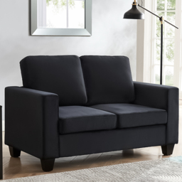 Home Detail Dakota 2 Seater Black Velvet Sofa - Wilko