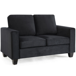Home Detail Dakota 2 Seater Black Velvet Sofa - Wilko - thumbnail 3