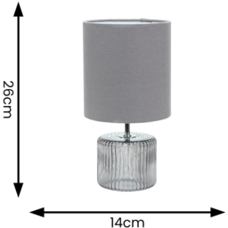 ValueLights Set of 2 Grey Shade Grey Smoked Tinted Glass LED Table Lamp - Wilko - thumbnail 6
