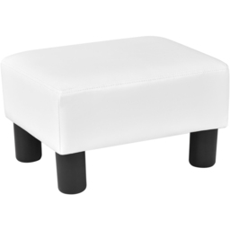 Costway White PU Leather Small Footstool - Size: 42 x 32 x 17cm - Wilko - thumbnail 3