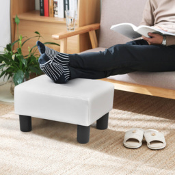 Costway White PU Leather Small Footstool - Size: 42 x 32 x 17cm - Wilko - thumbnail 5