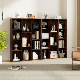 Costway 11 Cube Rustic Brown Geometric Bookshelf - Size: 11 Shelf - Wilko - thumbnail 5