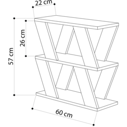 Decortie Lazena 2 Shelf Gold Marble Effect Modern Side End Table - Size: 55.4 x 60 x 21.2cm - Grey - Wilko - thumbnail 7