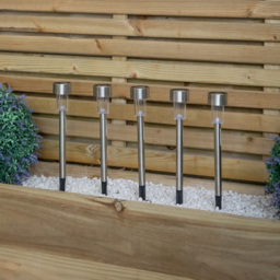 Samuel Alexander Stainless Steel Solar LED Path Light Set of 5 - Size: 36 x 36 x 5cm - White - Wilko - thumbnail 6