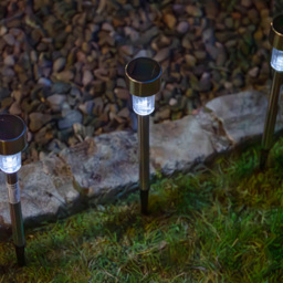 Samuel Alexander Stainless Steel Solar LED Path Light Set of 5 - Size: 36 x 36 x 5cm - White - Wilko - thumbnail 4