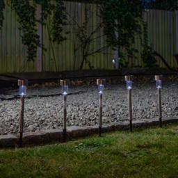 Samuel Alexander Stainless Steel Solar LED Path Light Set of 5 - Size: 36 x 36 x 5cm - White - Wilko - thumbnail 3