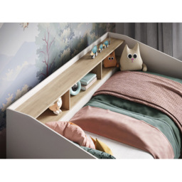 Flair Leni White and Oak 2 Drawer 3 Shelves Day Bed - Size: Single - Multi - Wilko - thumbnail 4