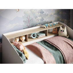 Flair Leni White and Oak 2 Drawer 3 Shelves Day Bed - Size: Single - Multi - Wilko - thumbnail 3