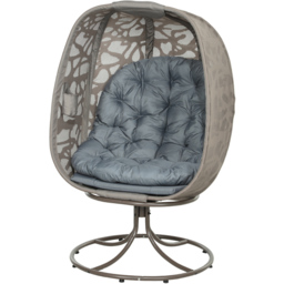Outsunny Grey Foldable Swivel Egg Chair with Cushions - Size: 145 x 92 x 89cm - Wilko - thumbnail 3