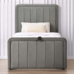 Comfy Living Single Dark Grey Brushed Velvet Ottoman Bed Frame - Wilko