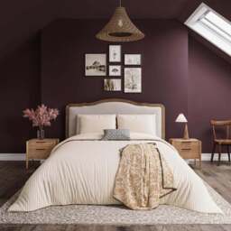 Helena Springfield Ticking Stripe Super King Size Graphite and Copper Duvet Set - Graphite / Copper - Wilko