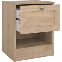 Florence Single Drawer Single Shelf Jackson Hickory Bedside Table - Brown - Furniture To Go - Wilko - thumbnail 5