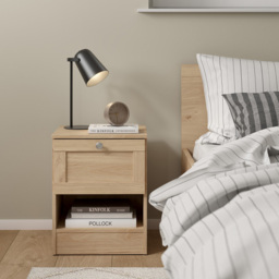 Florence Single Drawer Single Shelf Jackson Hickory Bedside Table - Brown - Furniture To Go - Wilko - thumbnail 7