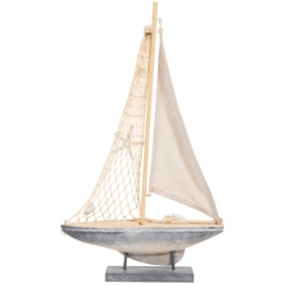 Wooden Sailboat Ornament Natural - Wilko - thumbnail 4