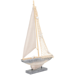 Wooden Sailboat Ornament Natural - Wilko - thumbnail 3