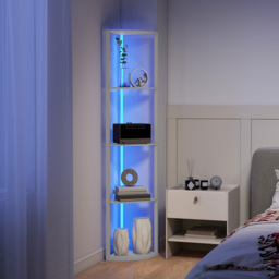 HOMCOM 5 Shelf Grey Dimmable RGB LED Floor Lamp - Size: 48 x 13 x 37cm - Wilko - thumbnail 5