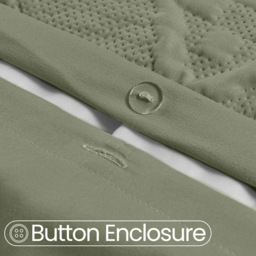 Velosso Double Fern Green Quilted Knit Duvet Set - Wilko - thumbnail 5