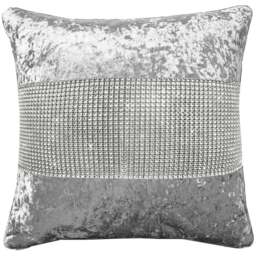 Intimates Diamonte Crushed Velvet Silver Filled Cushion 43 x 43cm 2 Pack - Wilko