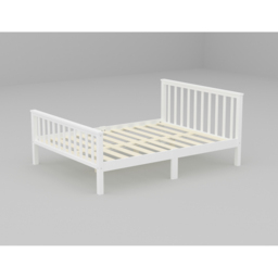 FurnitureHMD Double White Pine Wood Bed Frame with Headboard and Footboard - Black - Wilko - thumbnail 3