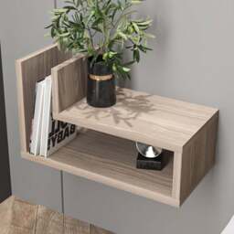 Decorotika Lara 2 Shelf Cordoba L Shaped Floating Bedside Table - Silver - Wilko