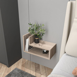 Decorotika Lara 2 Shelf Cordoba L Shaped Floating Bedside Table - Silver - Wilko - thumbnail 4