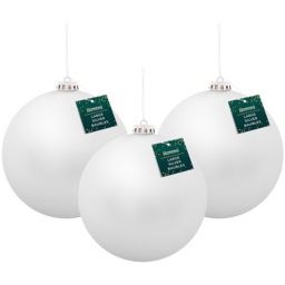The Christmas Workshop Silver Matte Bauble 3 Pack - Wilko - thumbnail 4
