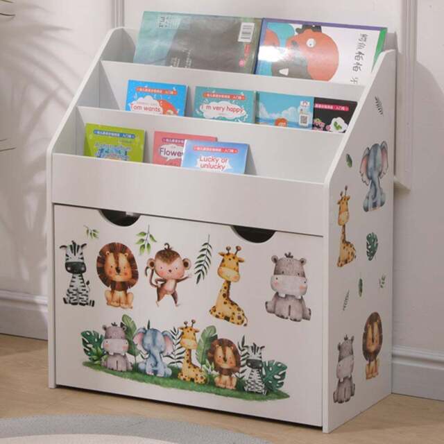 FurnitureHMD Single Drawer 3 Shelf White Kids Bookshelf - Size: 70 x 62.5 x 29.5cm - Black - Wilko - image 1