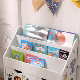 FurnitureHMD Single Drawer 3 Shelf White Kids Bookshelf - Size: 70 x 62.5 x 29.5cm - Black - Wilko - thumbnail 7