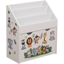 FurnitureHMD Single Drawer 3 Shelf White Kids Bookshelf - Size: 70 x 62.5 x 29.5cm - Black - Wilko - thumbnail 4
