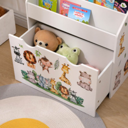 FurnitureHMD Single Drawer 3 Shelf White Kids Bookshelf - Size: 70 x 62.5 x 29.5cm - Black - Wilko - thumbnail 5