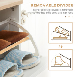 HOMCOM 3 Drawer Cream Slim Shoe Cabinet - Size: 122.0 cm x 23.5 cm x 70.0 cmcm - Wilko - thumbnail 7