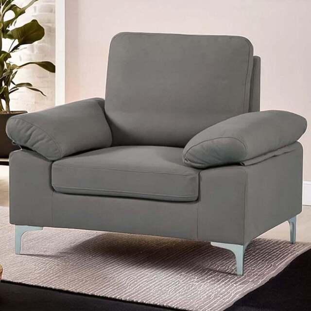 Kosy Koala Grey Fabric Armchair - Size: Single - Wilko - image 1