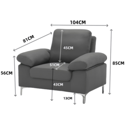 Kosy Koala Grey Fabric Armchair - Size: Single - Wilko - thumbnail 6