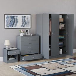 Vida Designs Riano Grey 3 Piece Bedroom Furniture Set - Wilko - thumbnail 6