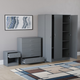 Vida Designs Riano Grey 3 Piece Bedroom Furniture Set - Wilko - thumbnail 5