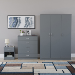Vida Designs Riano Grey 3 Piece Bedroom Furniture Set - Wilko - thumbnail 3