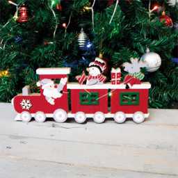 St Helens Red Battery Powered Christmas Train Ornament - Size: 3 x 29 x 14cm - Wilko - thumbnail 3